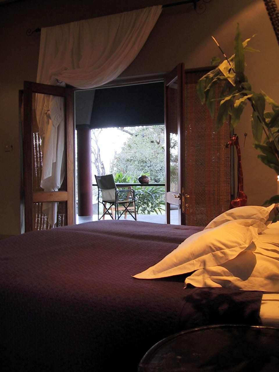 Bed, Decorative detail, Garden view