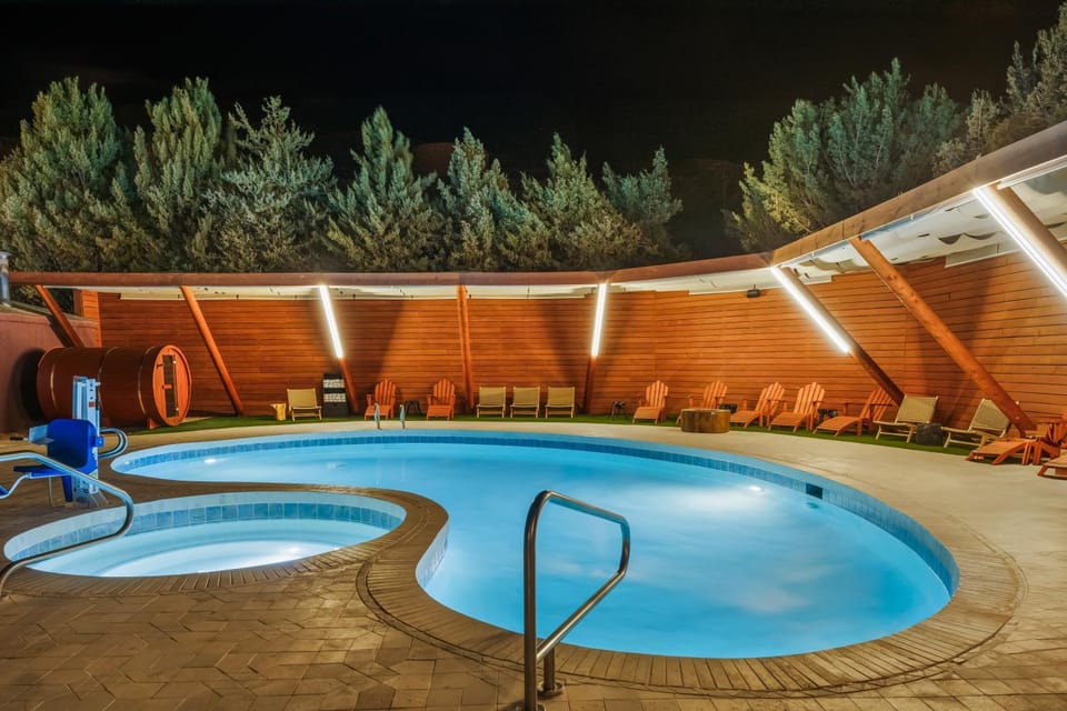 Night, Hot Tub, Swimming pool