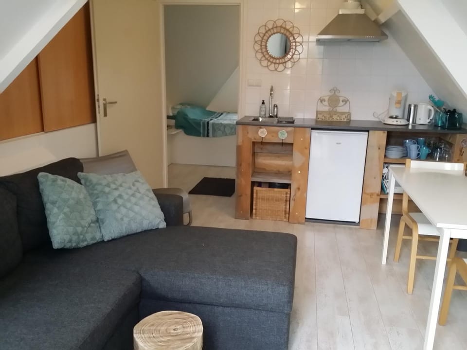 Kitchen or kitchenette, Living room, Seating area