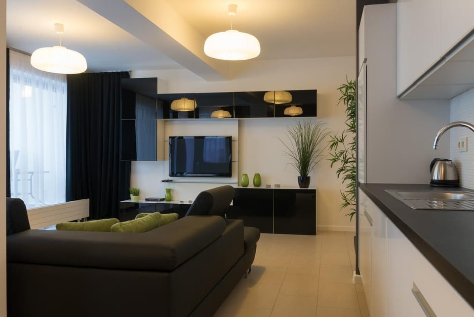 Kitchen or kitchenette, Living room, Mountain view