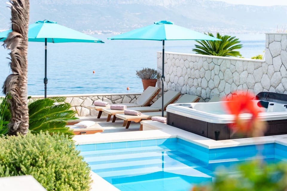 Villa Mirjana - exclusive beachfront 6 bedroom villa with pool Villa in Split-Dalmatia County