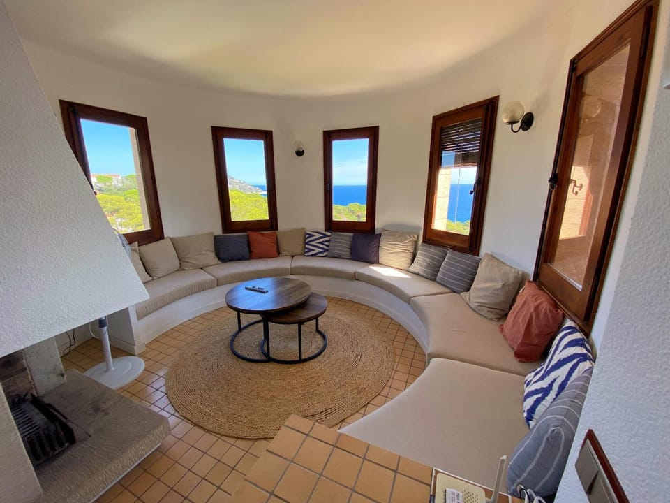Living room, Seating area, Sea view