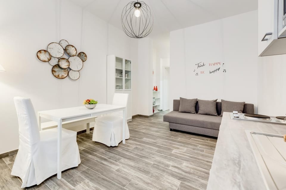 Bed, Living room, Dining area