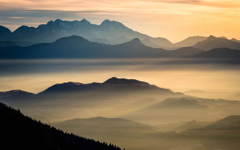 Natural landscape, Hiking, Sunset