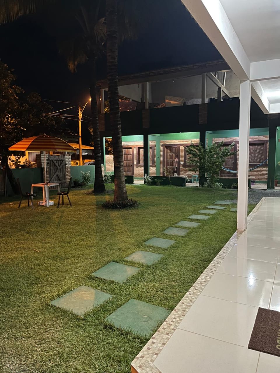 Property building, Night, Garden