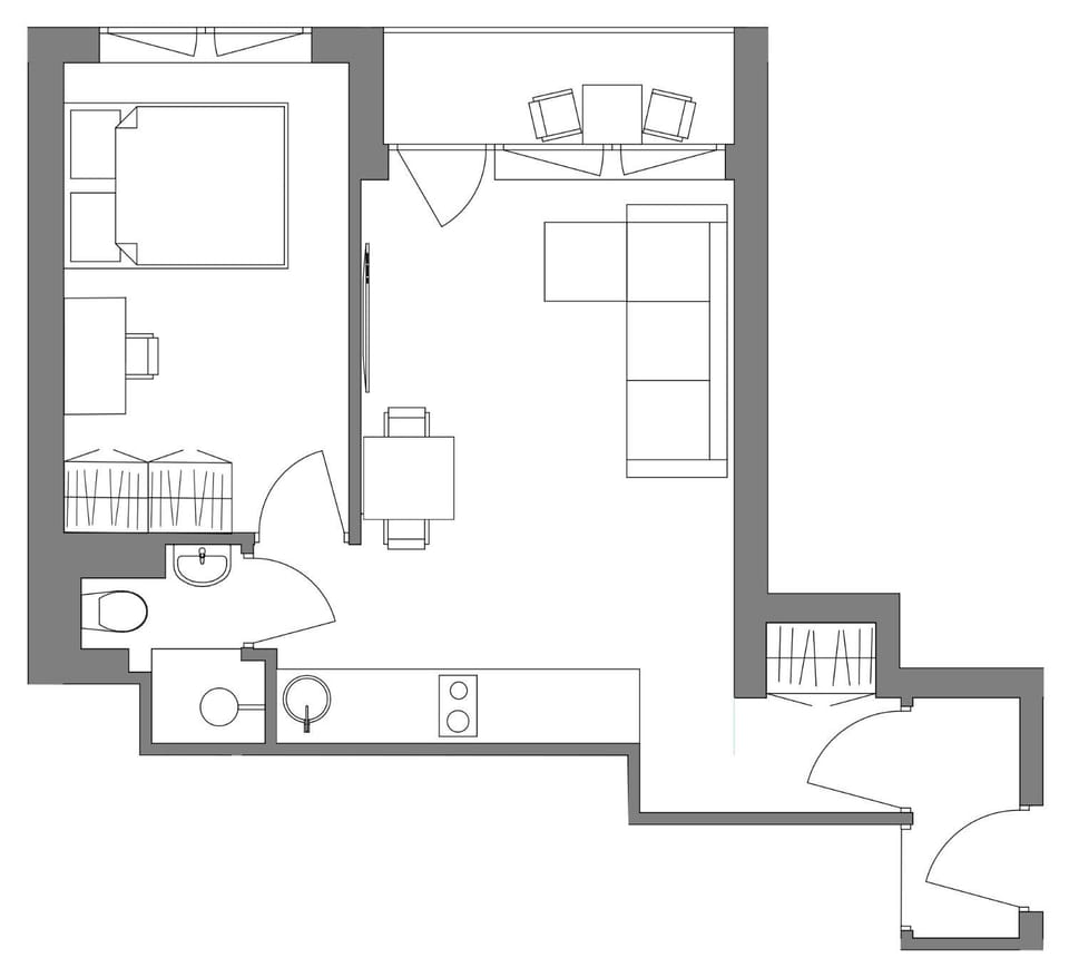 Shower, Toilet, Bathroom, TV and multimedia, Coffee/tea facilities, Balcony/Terrace, Kitchen or kitchenette, Living room, Seating area, Dining area, Bedroom, Area and facilities