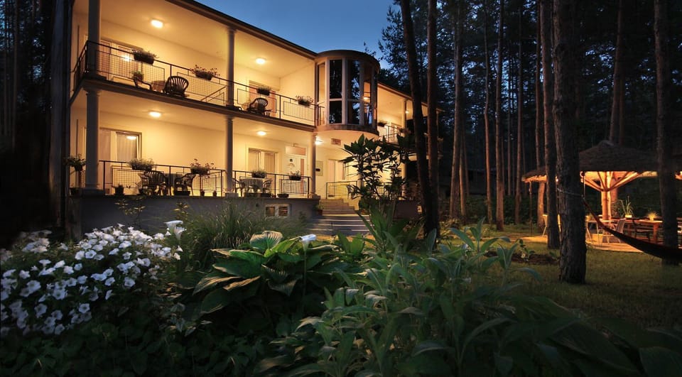 Property building, Night, Garden