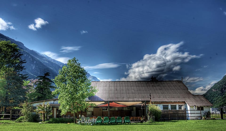 Property building, Facade/entrance, Summer, Garden view, Mountain view