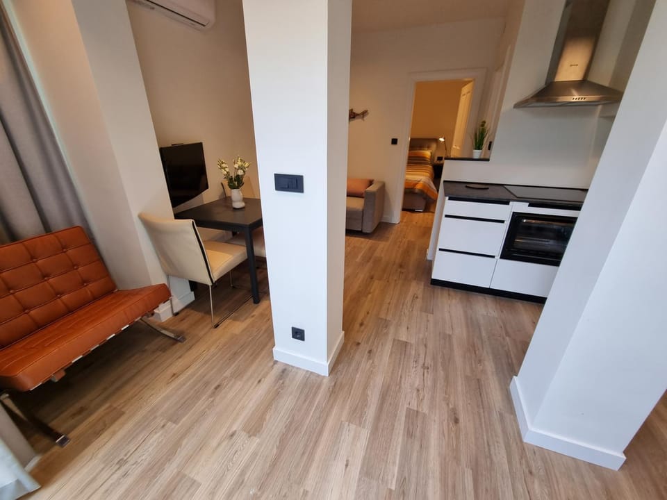 Living room, kitchen
