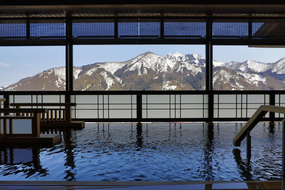 Natural landscape, Hot Spring Bath, Mountain view, Public Bath