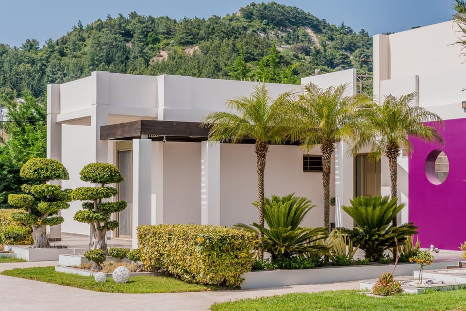 Property building, Natural landscape, Garden, Mountain view