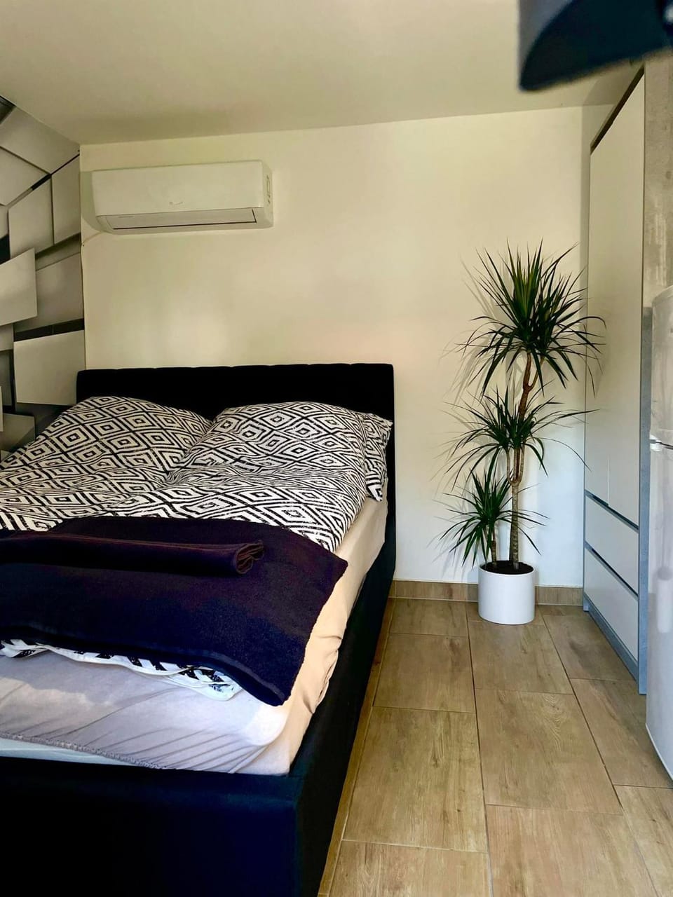 Bed, Photo of the whole room, Bedroom, air conditioner
