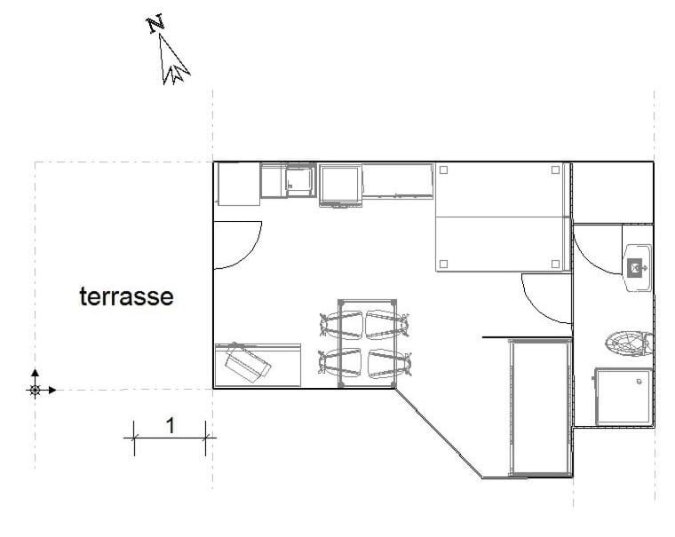 Photo of the whole room, Floor plan