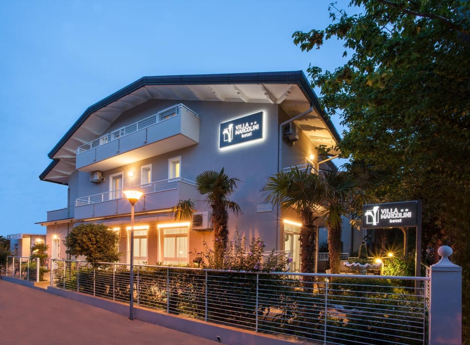 Property building, Night, Garden