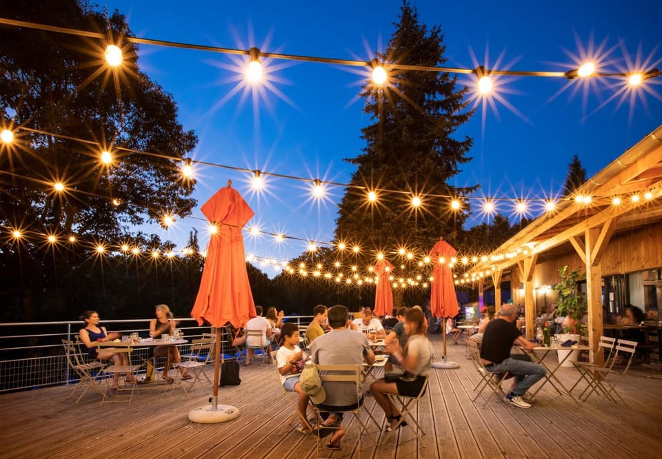 Patio, Night, People