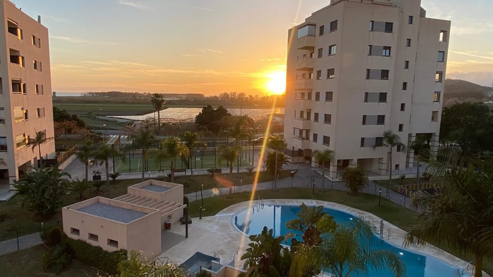 Pool view, Sunset