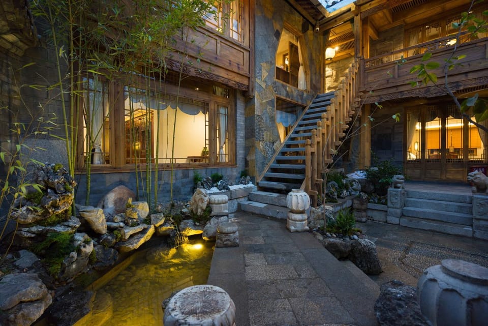 Night, Library, Balcony/Terrace, Floor plan, Garden view
