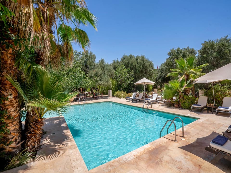 Day, Natural landscape, Garden, Garden view, Pool view, Swimming pool, sunbed