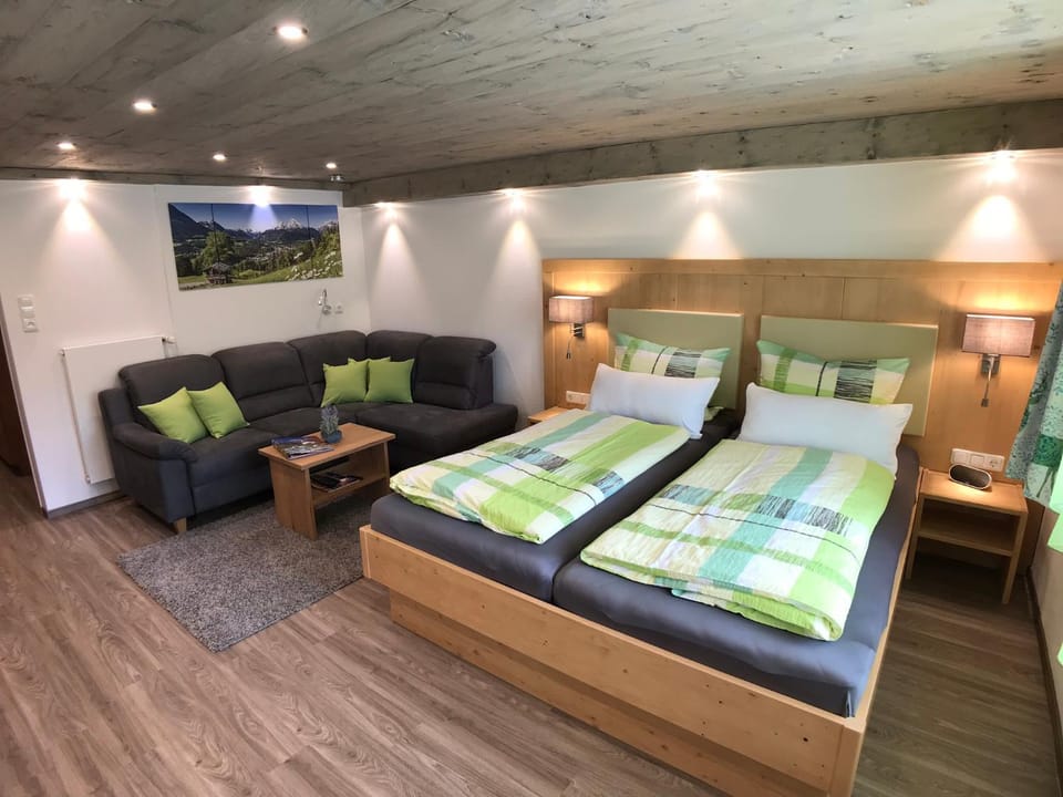 Bed, Living room, Seating area, Bedroom