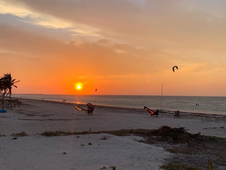 Nearby landmark, People, Beach, Sports, Sunset