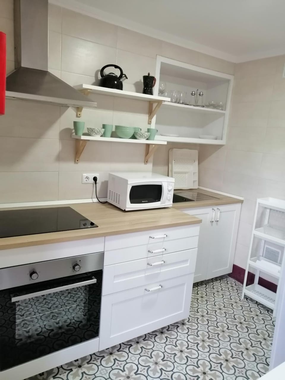 Kitchen or kitchenette, oven, stove