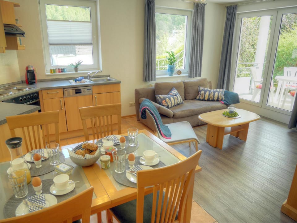 Kitchen or kitchenette, Living room, Dining area