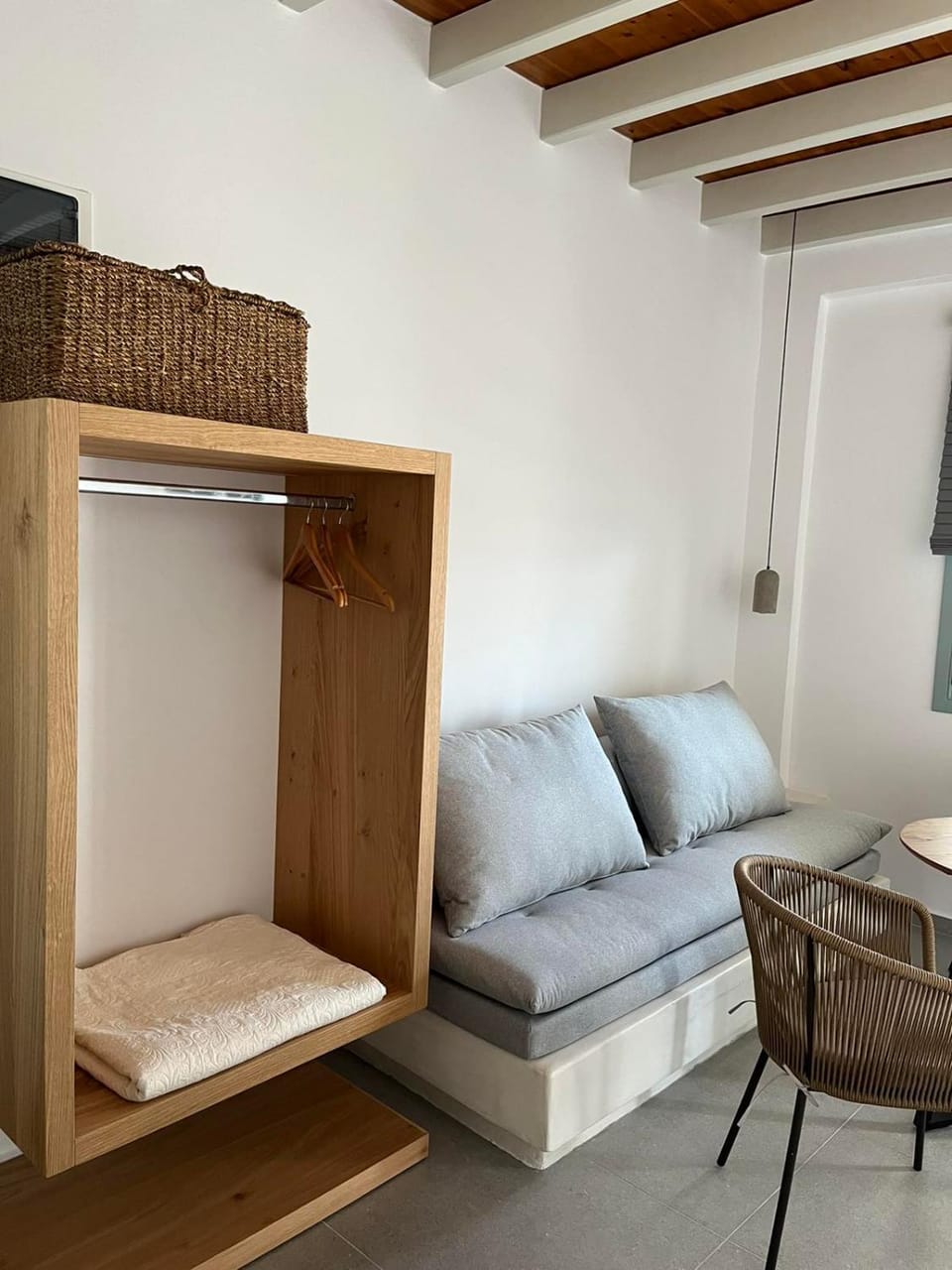 Seating area, wardrobe