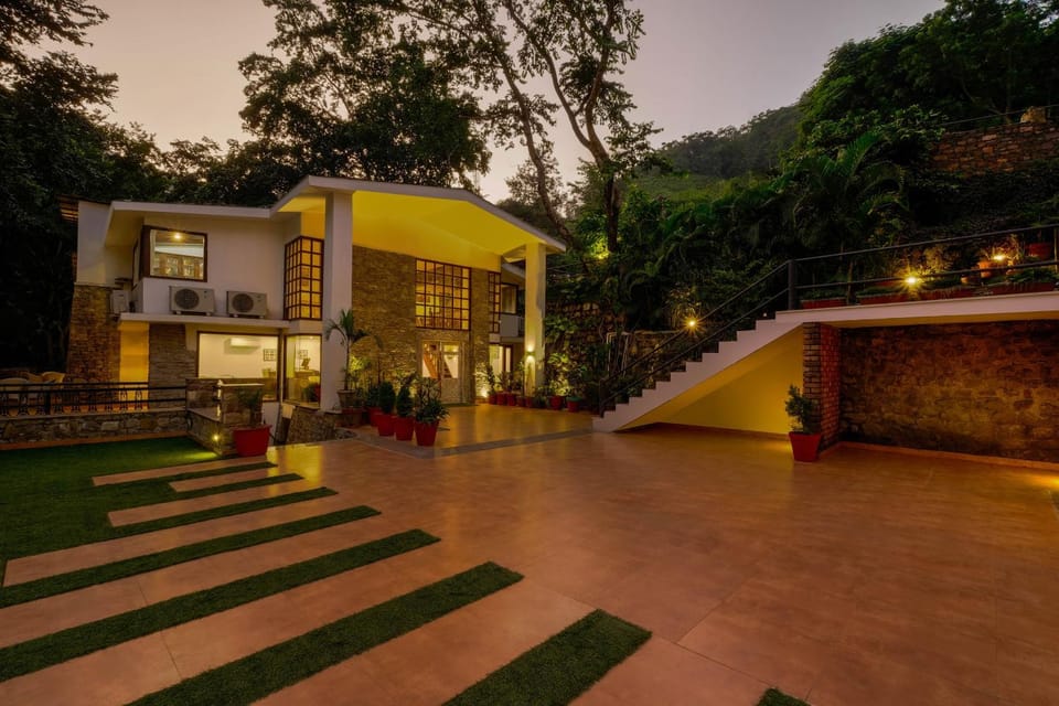 Property building, Facade/entrance, Night, Natural landscape
