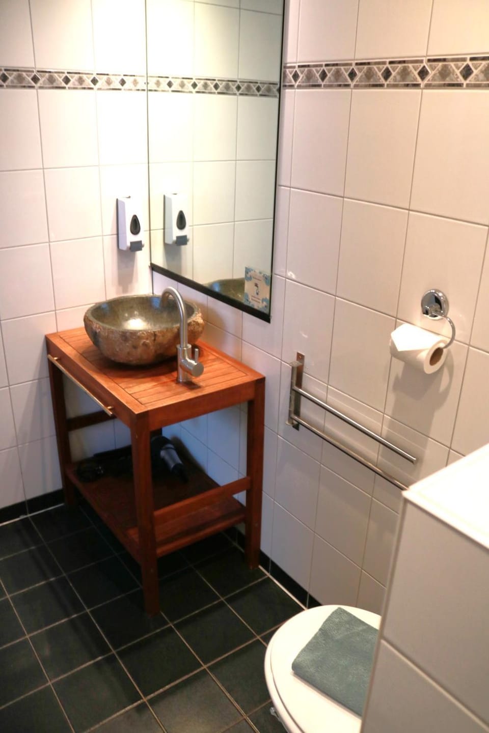 Shower, Toilet, Bathroom, hair dryier, towels