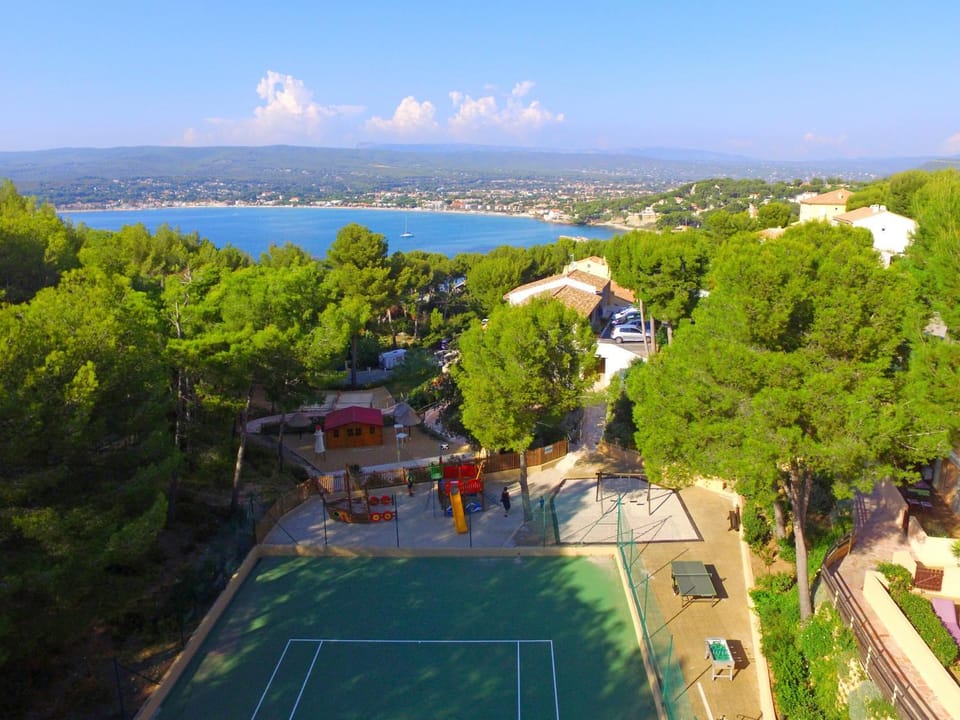 Bird's eye view, Children play ground, Tennis court