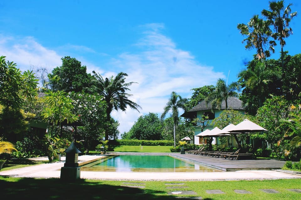 Natural landscape, Garden, Pool view, Swimming pool, sunbed
