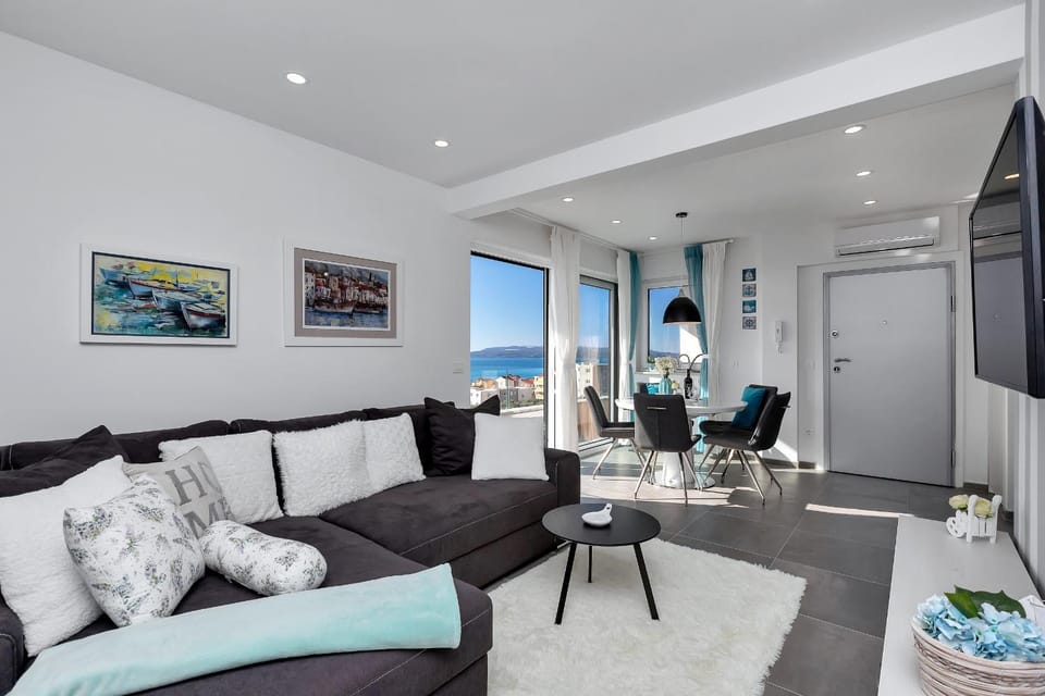 Living room, Seating area, Sea view