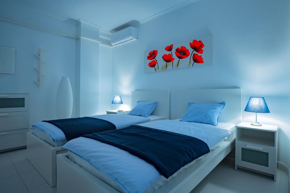 Bed, Photo of the whole room, Bedroom, air conditioner