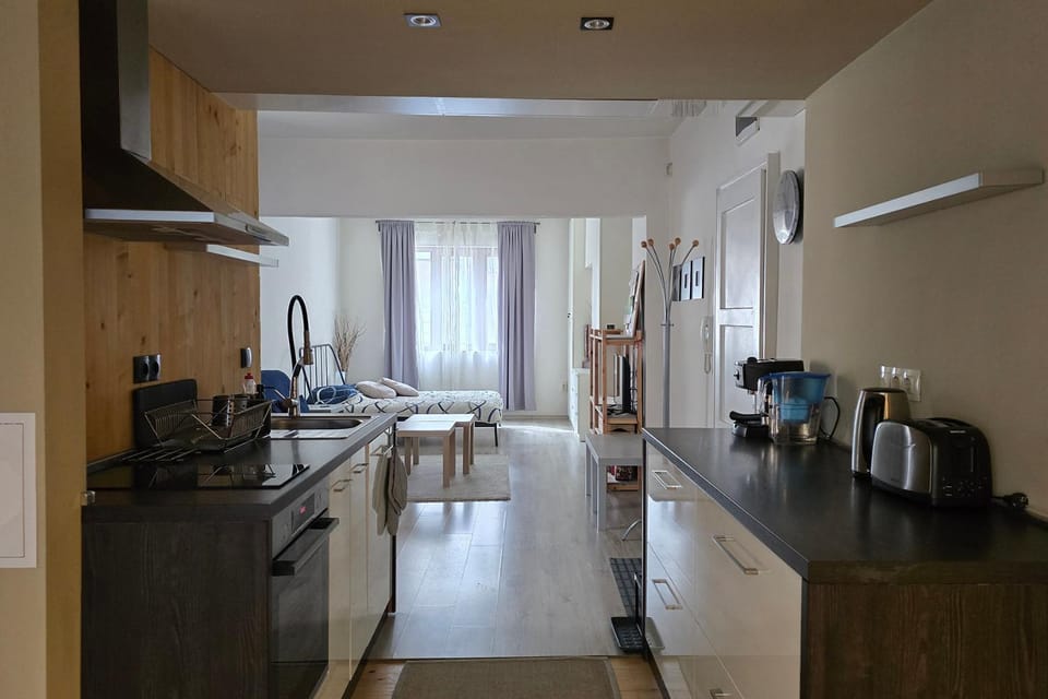 Living room, kitchen