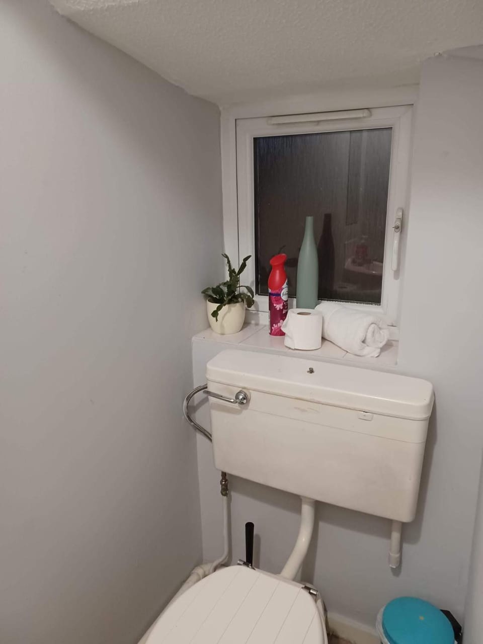 Toilet, towels, towels