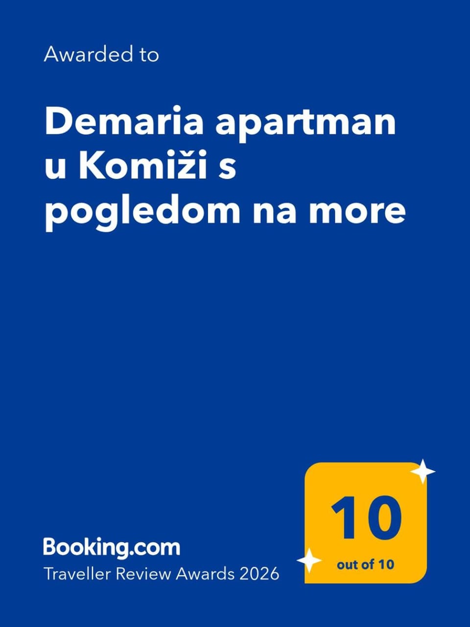 Demaria apartman u Komiži s pogledom na more Apartment in Komiža