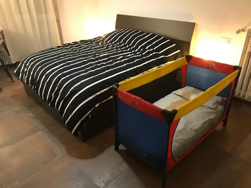 Photo of the whole room, Bedroom, cot