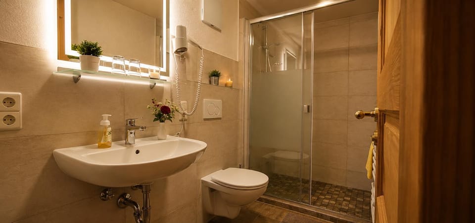 Bathroom, towels