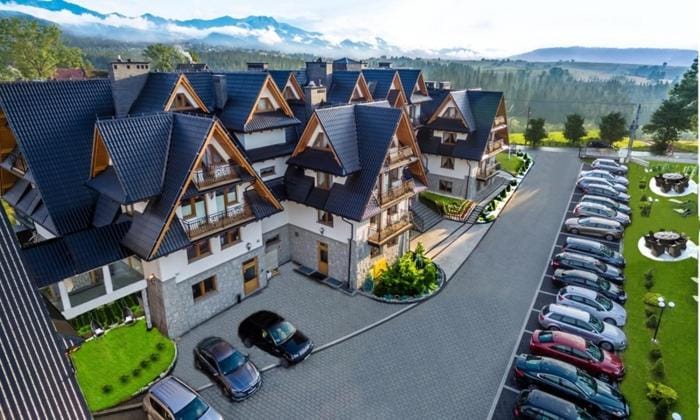Property building, Bird's eye view, Parking