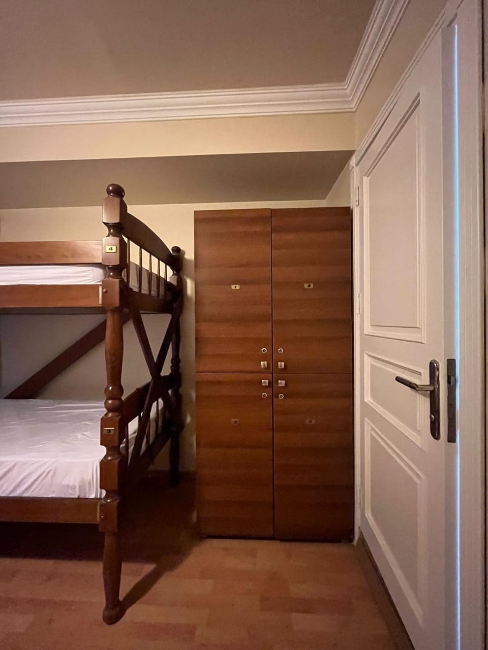 Bed, wardrobe