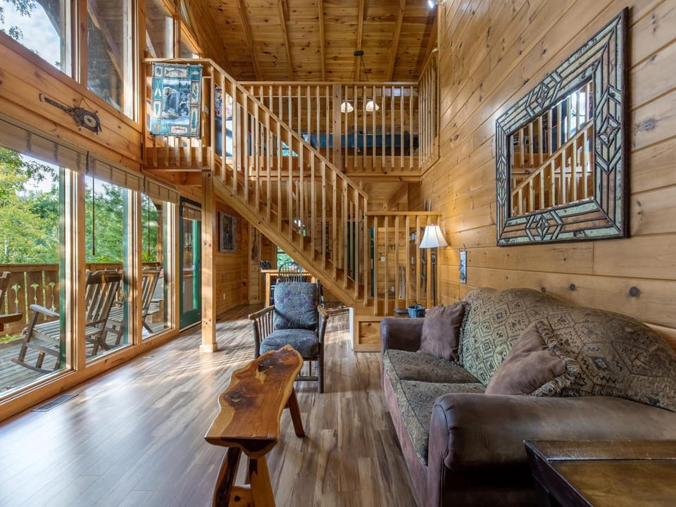Natural landscape, View (from property/room), Living room, Seating area, furniture