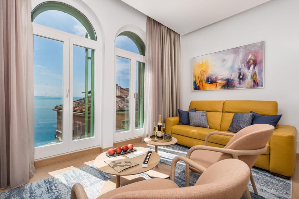 Living room, Seating area, Sea view