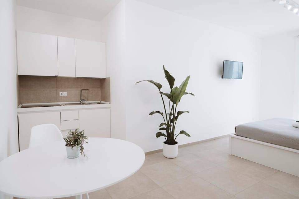 Bed, TV and multimedia, Kitchen or kitchenette, Photo of the whole room, Bedroom