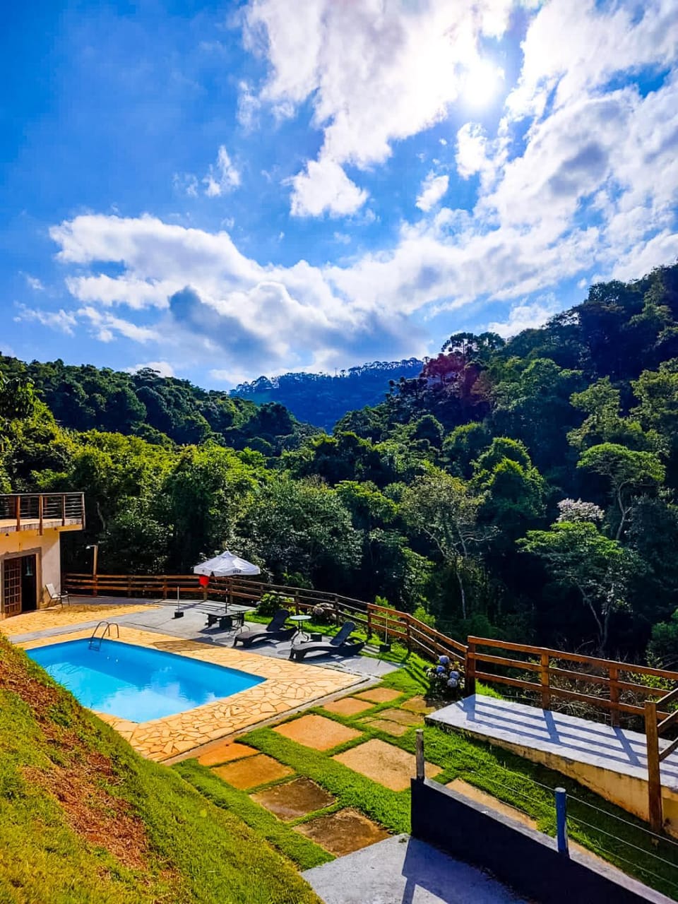 Day, Natural landscape, Mountain view, Pool view, Swimming pool, sunbed