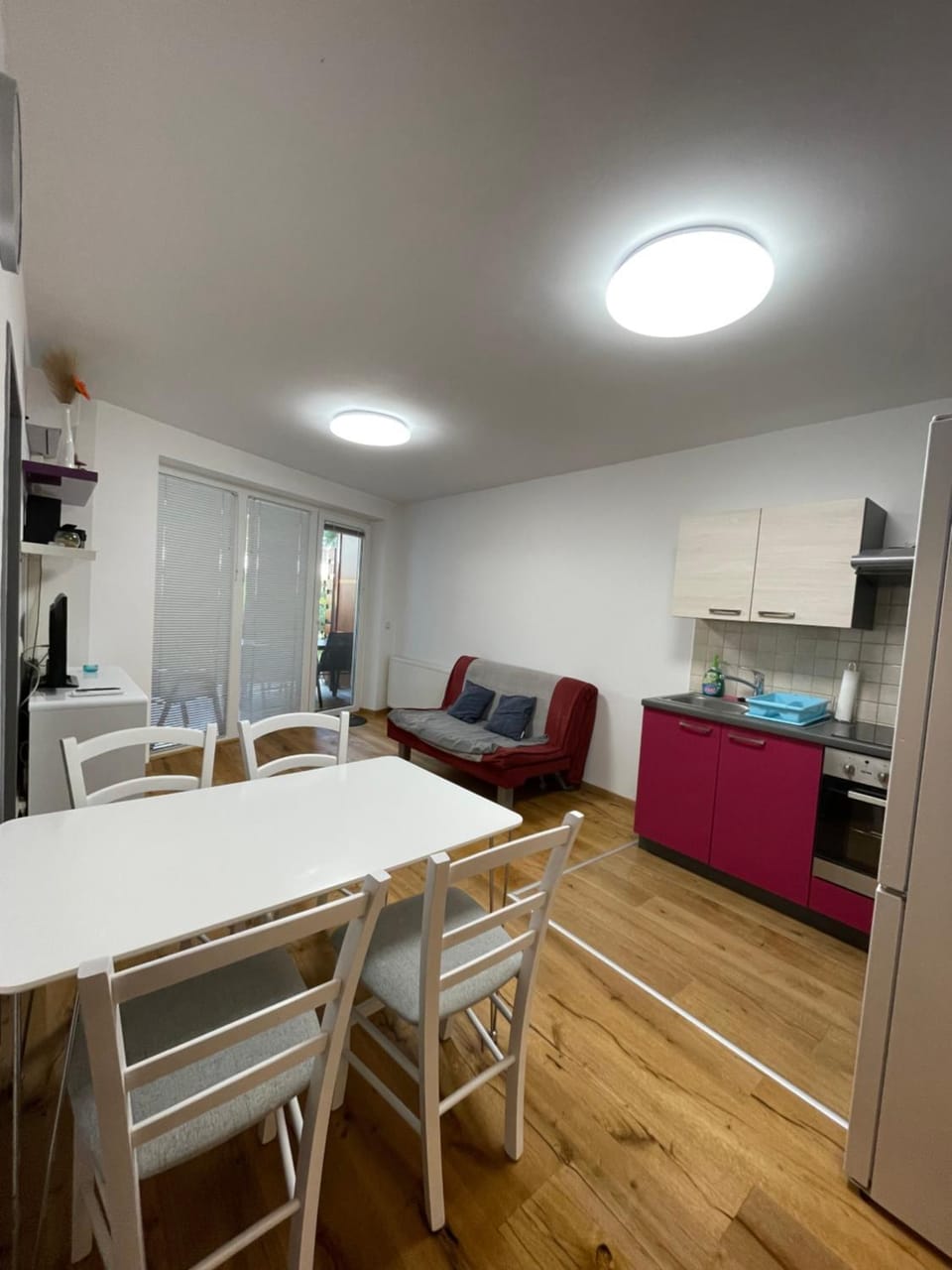 Kitchen or kitchenette, Living room, Dining area