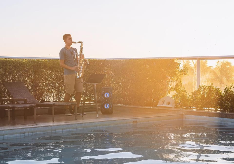 Swimming pool, Sunset