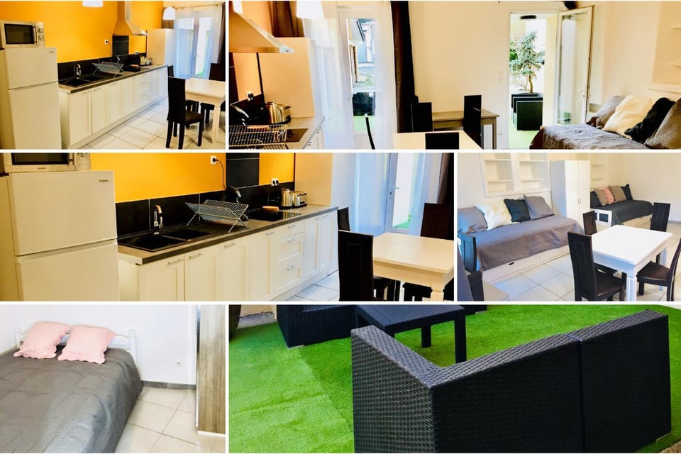 Patio, Bed, Kitchen or kitchenette, Living room, Seating area, Dining area, minibar, stove
