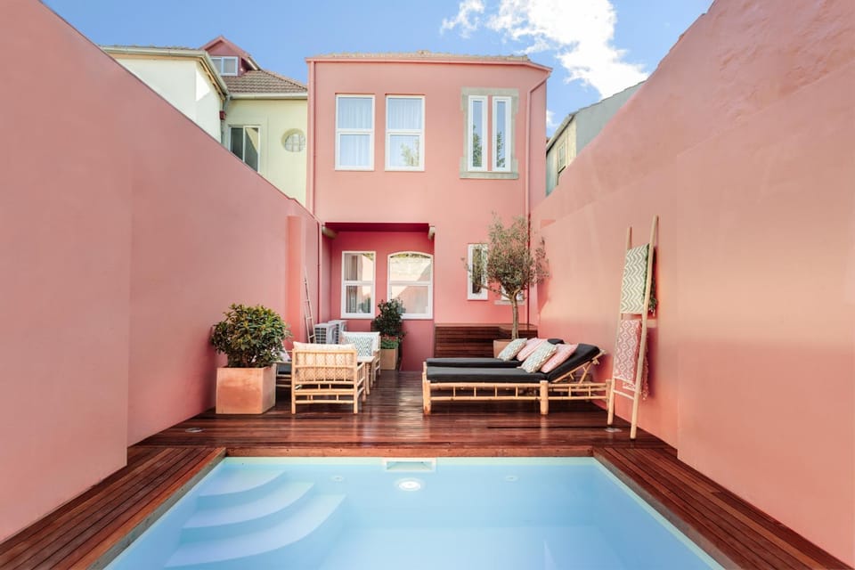 Property building, Patio, Swimming pool, sunbed