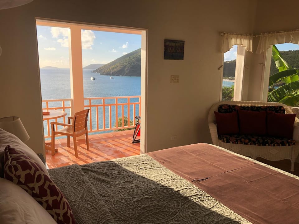 Bed, Sea view
