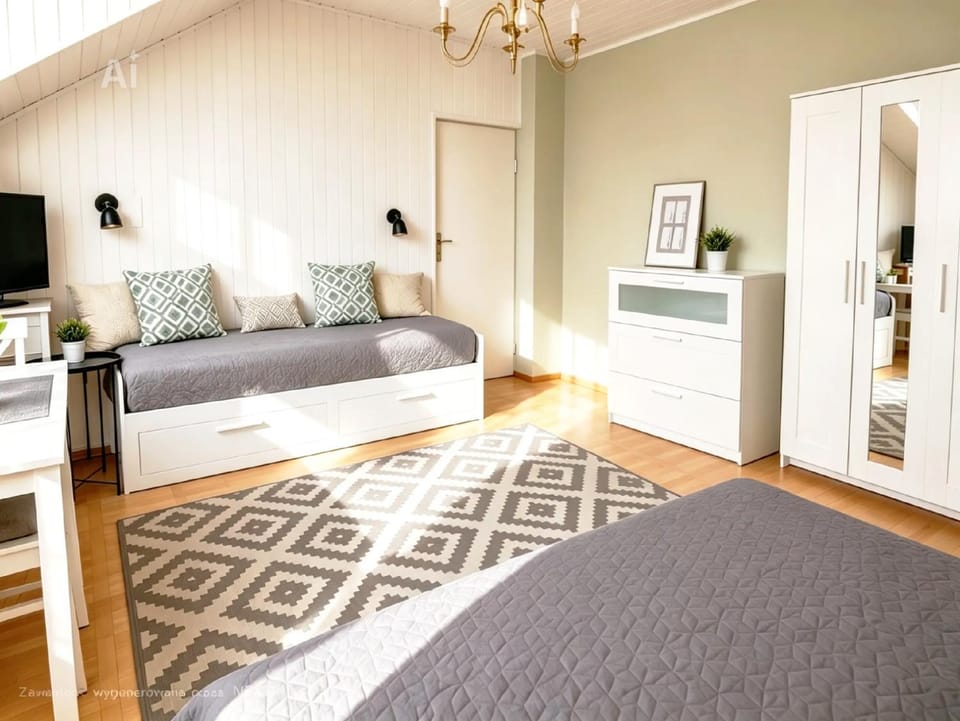Bed, TV and multimedia, Living room, Photo of the whole room, Seating area, Bedroom, wardrobe